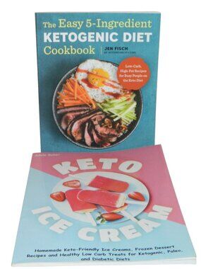 Easy 5-Ingredient Ketogenic Diet Cookbook Jen Fisch + Keto Ice Cream Adele Baker